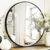 SUNNIRY ROUND MIRROR 30 INCH LARGE ROUND MIRROR S2023MAY1030RB - BLACK