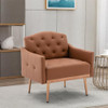 OLELA Chair, Single Sofa Rose Golden Feet Iron Plywood 37.03lbs W39536357 Brown