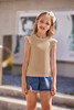 FLYPIGS GIRLS T SHIRTS RUFFLE SLEEVE SUMMER CASUAL RIBBED 5-6Y WOMEN 120 - BEIGE New FLYPIGS GIRLS T SHIRTS RUFFLE SLEEVE SUMMER CASUAL RIBBED 5-6Y WOMEN 120 - BEIGE New