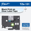 Brother Genuine P-touch TZE-131 Tape 0.5" (12MM X 8M) Standard Laminated Tape New Brother Genuine P-touch TZE-131 Tape 0.5" (12MM X 8M) Standard Laminated Tape New