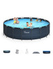 EVAJOY 18FT X 52IN METAL FRAME SWIMMING POOL SET ROUND ABOVE ROUND SET - BLUE