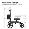 ELENKER BEST VALUE KNEE WALKER 10" FRONT WHEELS STEERABLE MEDICAL SCOOTER BLACK