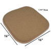 Sweet Home Collection Cushion Memory Foam Chair Pads Honeycomb Back - Taupe