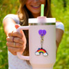 CHARCHARMS RAINBOW WATER BOTTLE CHARM WITH STICK-ON HOOK BUNDLE New