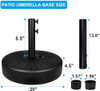 Simple Deluxe 20" Round Heavy Duty Patio Umbrella Base, 2 Pack - Black