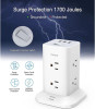TESSAN POWER STRIP TOWER SURGE PROTECTOR, 6 FEET, 1875W, WHITE
