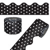 CARSON DELLOSA 65' BLACK WITH WHITE POLKA DOTS ROLLED SCALLOPED BULLETIN BOARD New CARSON DELLOSA 65' BLACK WITH WHITE POLKA DOTS ROLLED SCALLOPED BULLETIN BOARD New