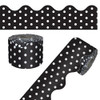 CARSON DELLOSA 65' BLACK WITH WHITE POLKA DOTS ROLLED SCALLOPED BULLETIN BOARD New CARSON DELLOSA 65' BLACK WITH WHITE POLKA DOTS ROLLED SCALLOPED BULLETIN BOARD New