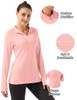 FKEEP WOMEN'S POLO SHIRTS LONG SLEEVE UPF 50+ SUN PROTECTION TENNIS GOLF - PINK New FKEEP WOMEN'S POLO SHIRTS LONG SLEEVE UPF 50+ SUN PROTECTION TENNIS GOLF - PINK New