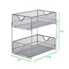 MIND READER NETWORK COLLECTION 2-TIER METAL MESH SLIDING BASKET STORAGE - SILVER