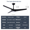 KINDLOV 52" Ceiling Fan Lights with Remote Indoor/Outdoor Use - Black