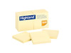 HIGHLAND STICKY NOTES, 3 X 3 INCHES, YELLOW, 12 PACK (6549) - YELLOW HIGHLAND STICKY NOTES, 3 X 3 INCHES, YELLOW, 12 PACK (6549) - YELLOW