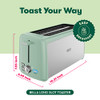 BELLA 4 SLICE TOASTER LONG SLOT REMOVABLE TRAY 7 SHADING TA7402-UL - SAGE