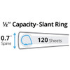 AVERY DURABLE VIEW 3 RING BINDER, 0.5" SLANT RINGS, 135-SHEET, 17002 - WHITE AVERY DURABLE VIEW 3 RING BINDER, 0.5" SLANT RINGS, 135-SHEET, 17002 - WHITE