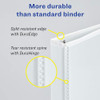 AVERY DURABLE VIEW 3 RING BINDER, 0.5" SLANT RINGS, 135-SHEET, 17002 - WHITE AVERY DURABLE VIEW 3 RING BINDER, 0.5" SLANT RINGS, 135-SHEET, 17002 - WHITE