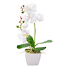 RESTORANTWARE FAUX FIORE WHITE ORCHID, WHITE POT, WHITE- RWA0265-1-WHITE