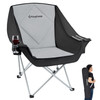 KING CAMP OVERSIZED CAMPING CHAIR PADDED FOLDING COUCH FOR ADULTS - BLACK/GRAY