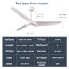 KINDLOV 52" Ceiling Fan Lights,Remote,6 Speeds,3CCT,Reversible,White