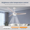 KINDLOV 52" Ceiling Fan Lights,Remote,6 Speeds,3CCT,Reversible,White