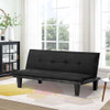 SUMKEA 63.8" Futon Bed with Adjustable Backrest and Suede Upholstery - Black