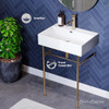 SWISS MADISON WELL SM-CS721, CLAIRE 24" SINK IN GLOSSY WHITE - WHITE/GOLD LEGS SWISS MADISON WELL SM-CS721, CLAIRE 24" SINK IN GLOSSY WHITE - WHITE/GOLD LEGS