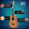 Hola Music Left Handed 3/4 Size 36 Inch Acoustic Guitar Bundle HG-36LFT - Satin Hola Music Left Handed 3/4 Size 36 Inch Acoustic Guitar Bundle HG-36LFT - Satin