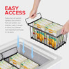 TAFURA FREEZER ORGANIZER BINS 14" Lx 7" W x 6.1 H 4PK STACKABLE BASKETS - BLACK