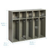 ECR4KIDS STREAMLINE 5-SECTION TODDLER COAT LOCKER CLASSROOM, GREY WASH
