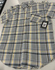 BLACK HORSE WOVEN PLAID SHIRT - MENS M - GRAY/BLACK/LIGHT BLUE/YELLOW/WHITE New