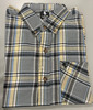 BLACK HORSE WOVEN PLAID SHIRT - MENS M - GRAY/BLACK/LIGHT BLUE/YELLOW/WHITE New