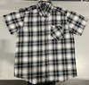 BLACK HORSE MEN'S S/S WOVEN PLAID SHIRT - BLACK AND WHITE MENS SMALL New
