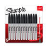 SHARPIE PERMANENT FINE-POINT MARKERS GRAY BARREL BLACK INK PACK 12 MARKERS New SHARPIE PERMANENT FINE-POINT MARKERS GRAY BARREL BLACK INK PACK 12 MARKERS New