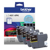 BROTHER GENUINE LC4014PKS STANDARD YIELD 4-PACK INK CARTRIDGES - LOT-LC401-NEW New BROTHER GENUINE LC4014PKS STANDARD YIELD 4-PACK INK CARTRIDGES - LOT-LC401-NEW New