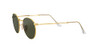 RAY-BAN UNISEX ROUND METAL ROUND SUNGLASSES - GOLD/G-15 GREEN