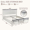 JXQTLINGMU Farmhouse Wood Bed Frame Full Size with Sliding Barn Door