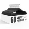 SIMPLE DELUXE VELVET HANGERS WITH SHOULDER NOTCHES SPACE SAVING -BLACK New SIMPLE DELUXE VELVET HANGERS WITH SHOULDER NOTCHES SPACE SAVING -BLACK New