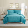 NESTL PREMIUM FLANNEL DUVET COVER SET 3 PC REVERSIBLE QUEEN - TEAL