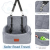 WOOAIDAGG DOG CAR SEAT UNDER 30LBS COMFY & SAFE TRAVEL BED WASHABLE COVER - GRAY