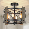 BrightHome Farmhouse Rustic Light Fixture Ceiling Mount - Black BrightHome Farmhouse Rustic Light Fixture Ceiling Mount - Black