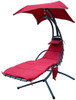 BalanceFrom Hanging Curved Chaise Lounge Chair Swing with Cushion, Pillow