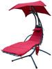 BalanceFrom Hanging Curved Chaise Lounge Chair Swing with Cushion, Pillow