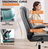 KERDOM - ERGONOMIC PU LEATHER OFFICE CHAIR - GRAY