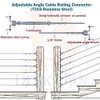 DECK MAN T316-STAINLESS STEEL ADJUSTABLE ANGLE 1/8" CABLE RAILING KIT/HARDWARE New DECK MAN T316-STAINLESS STEEL ADJUSTABLE ANGLE 1/8" CABLE RAILING KIT/HARDWARE New