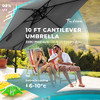 FRUITEAM 10FT PATIO OFFSET CANTILEVER UMBRELLA CRANK - GRAY FRUITEAM 10FT PATIO OFFSET CANTILEVER UMBRELLA CRANK - GRAY