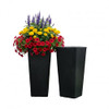 GREENSHIP 27 INCH TALL PLANTERS FOR INDOOR OUTDOOR PLANTS - BLACK