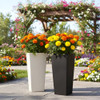 GREENSHIP 27 INCH TALL PLANTERS FOR INDOOR OUTDOOR PLANTS - BLACK
