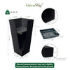 GREENSHIP 27 INCH TALL PLANTERS FOR INDOOR OUTDOOR PLANTS - BLACK