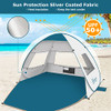 COMMOUDS LARGE POP UP BEACH TENT & UMBRELLA AUTOMATIC SUN SHELTER - SILVER COMMOUDS LARGE POP UP BEACH TENT & UMBRELLA AUTOMATIC SUN SHELTER - SILVER