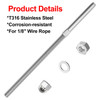 BLIKA 6" Swage Threaded Stud for 1/8" cable railing New BLIKA 6" Swage Threaded Stud for 1/8" cable railing New