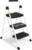 HB TOWER 3 STEP LADDER, FOLDING STEP STOOL FOR ADULTS HANDLE LIGHTWEIGHT 500LBS HB TOWER 3 STEP LADDER, FOLDING STEP STOOL FOR ADULTS HANDLE LIGHTWEIGHT 500LBS